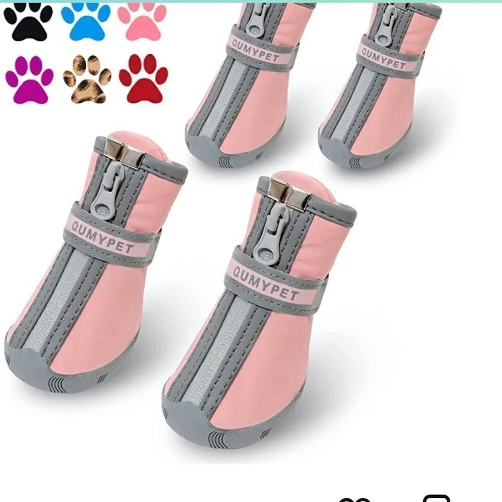 Dog Shoes for Small Dogs Paw Protectors‎ snow Hot Pavement Waterproof size 2